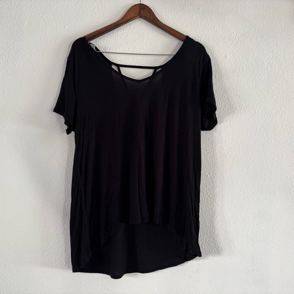 SO Swing Top Criss Cross Open Back Stretch Tee Basic Staple Soft Size Large - Picture 9 of 10